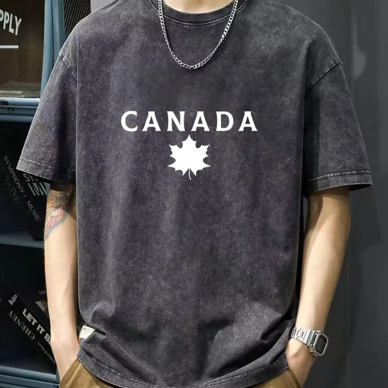 

New Pure Cotton Washed Short-sleeved, Comfortable and Breathable Instagram 2K Festival for Summer Men's and Women's Beach Trips