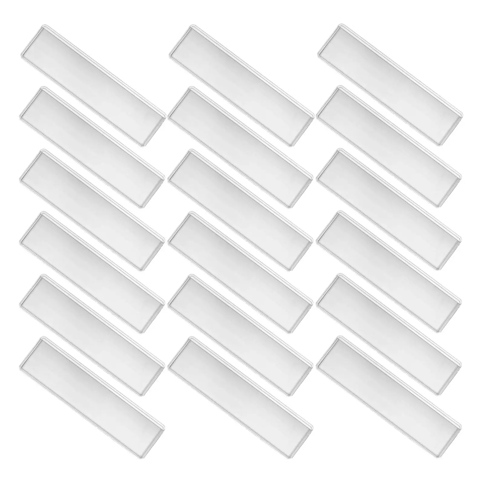 50Pcs Transparent Label Holder Clear Self Adhesive Plastic Index Card Pocket for Office File Drawer Tag Storage Bin view 4