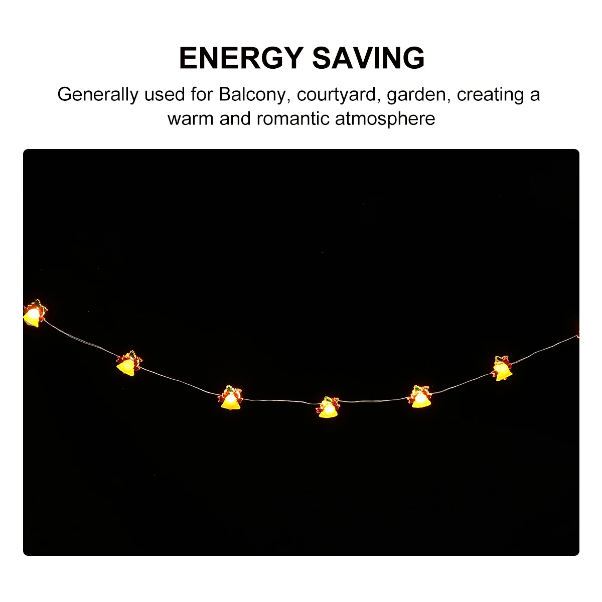 

Christmas Led String Lights Bell Shape Assorted Color Durable Eco-Friendly Easy Install Decorative Light For Party Holiday Home