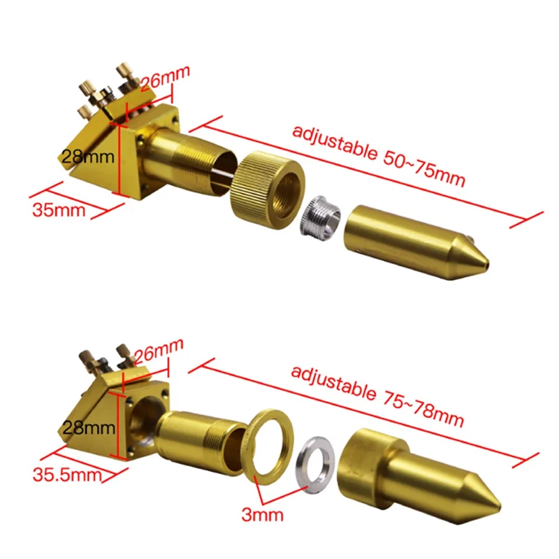 

AT63-For 4060 K40 Machine 20Mm Head Set Mo Si Mirror Integrative Mount Holder(20Mm, Complete Set)