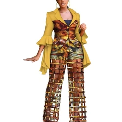 Conjuntos de chaqueta y pantalones con estampado africano para mujer Riche Dashiki tradicional africano conjuntos de pantalones de 2 piezas trajes de mujer ropa WY9869