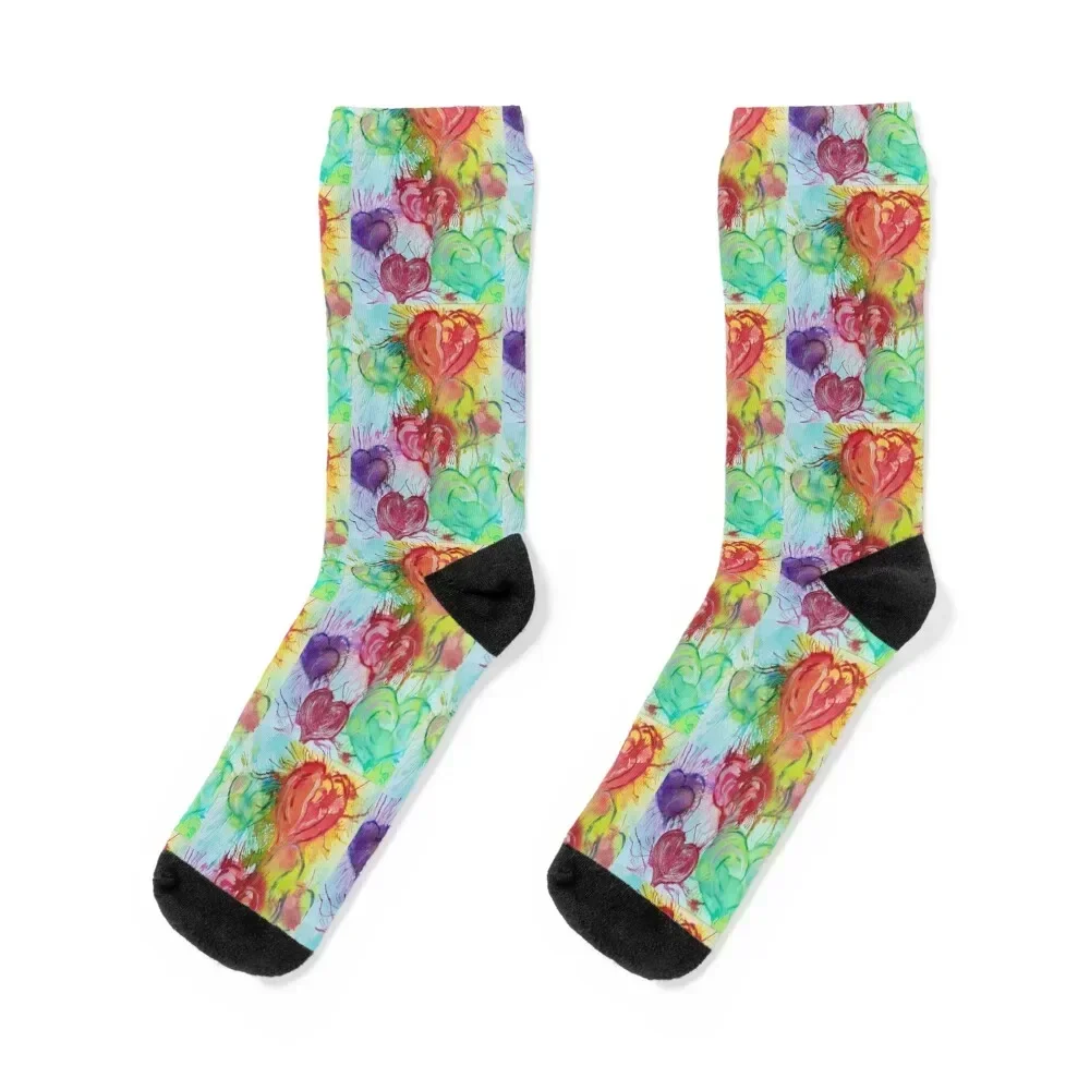 Heart connections, art painting Socks Novelties winter gifts Running sports and leisure Girl'S Socks Men's