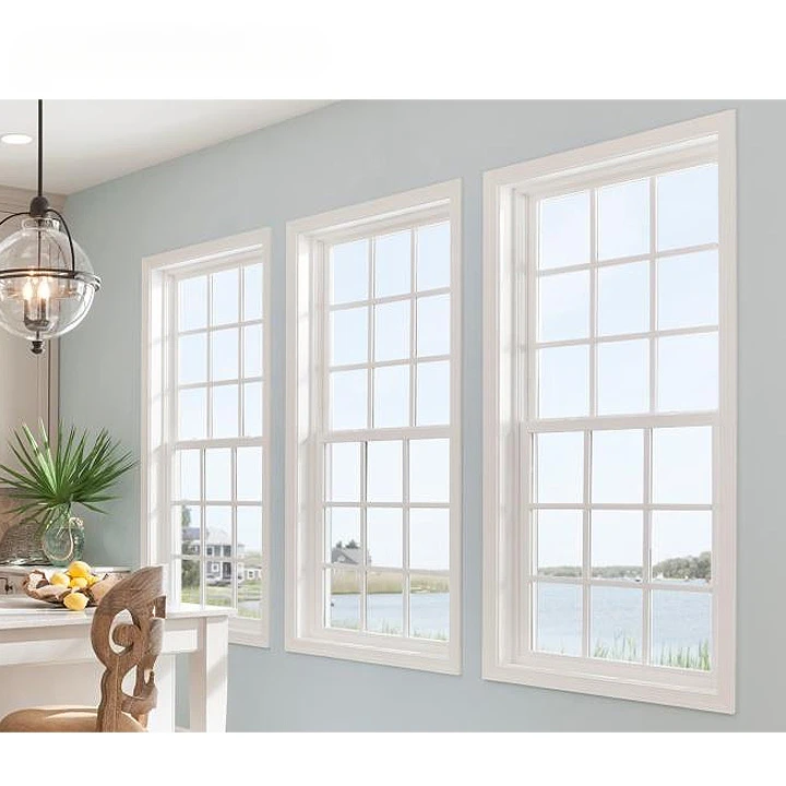 Rogenilan Aluminum single pane double hung windows vertical sliding sash windows triple double hung windows