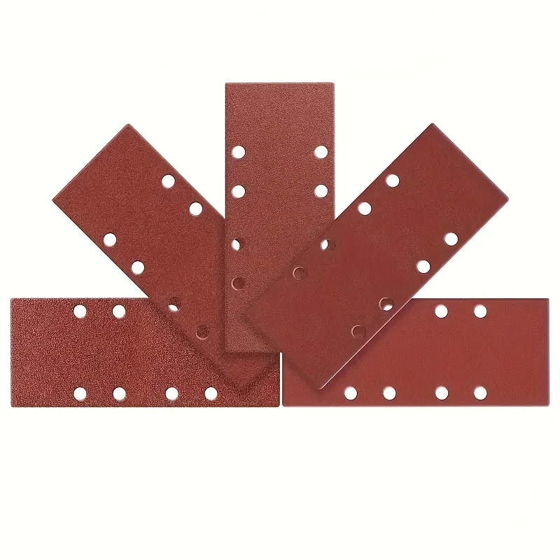 10/30pcs 8-Hole Rectangular Premium Flocked Sandpaper Sheets, Self-Adhesive, 185X93mm - Assorted Grits (60-600) For Air Grinders