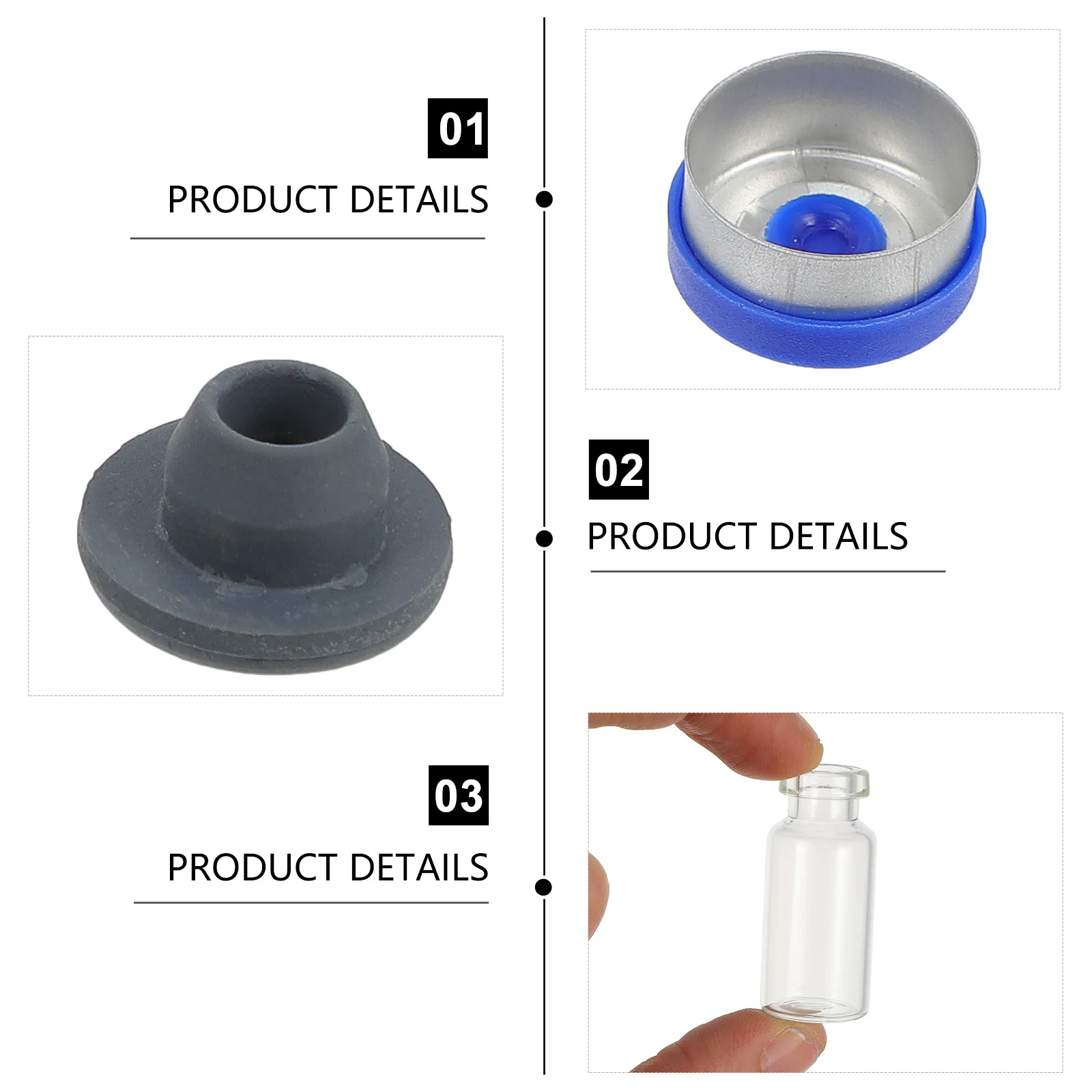 50Pcs Glass Vials Premium Transparent 3ml Bottles Ideal for Essential Oils Samples Refillable Clear Bottles Transparent Vial