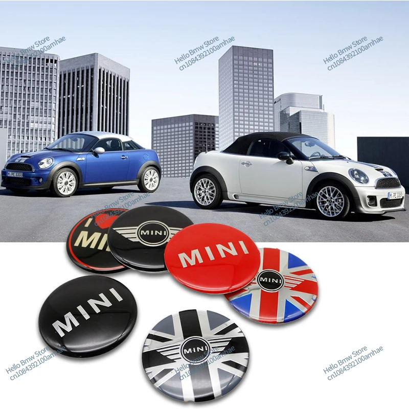 4pcs 52mm Car Wheel Center Cover Sticker Hub Cap Decal Auto Accessorie For MINI JHON COOPERR52 F56 R53 F60 R57 R58 R59 R60 R50 S