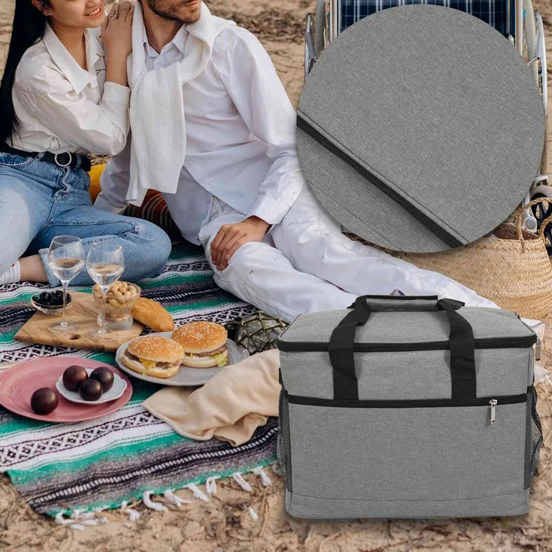 VEHO-Cool Boxes For Food,33 Liters Foldable Picnic Cooler Bag 1 Shoulder Handbag, Large Portable Picnic/Travel/Office