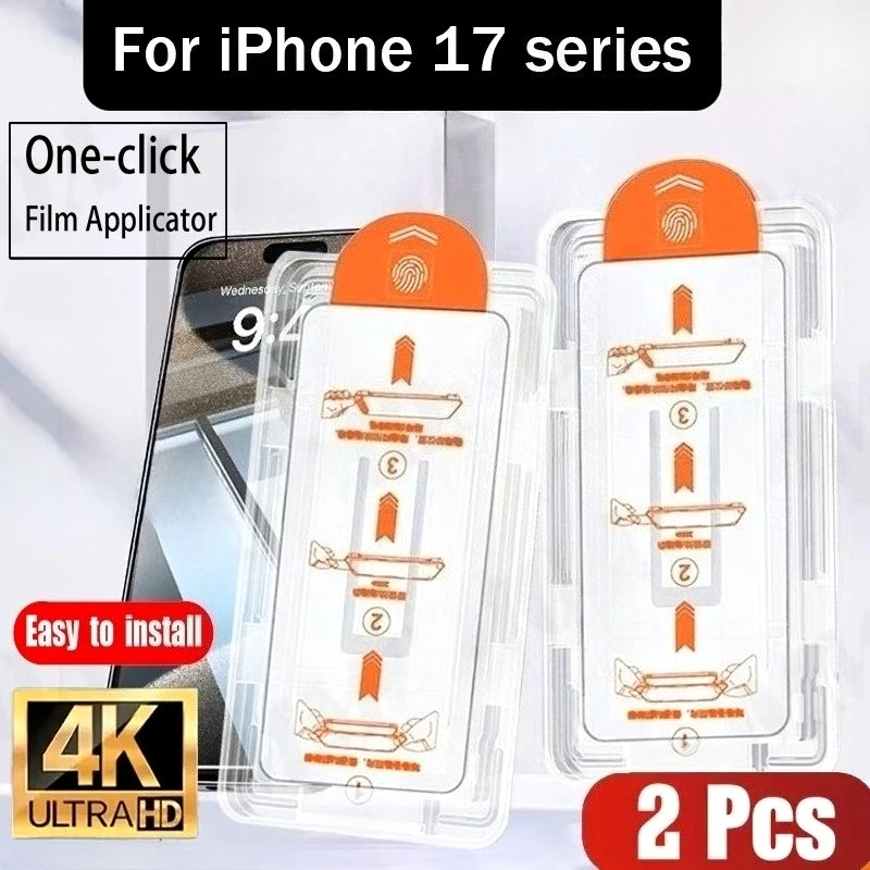 

2 шт. закаленное стекло Ultra HD для iPhone 17 16 15 14 Pro Max 14 15 16 Plus 13 12 11 Pro 17 Air Простая установка Защитная пленка для экрана