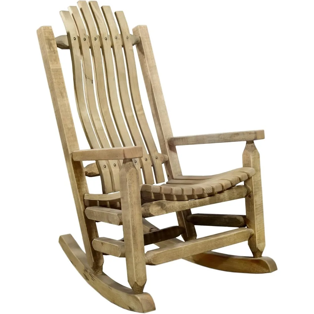 Exterior Stain Finish Collection Log Rocking Chair