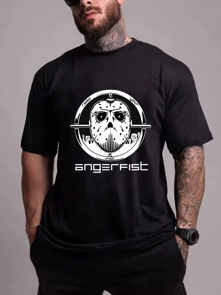 Summer Fashion Angerfist 100% Cotton Men Tshirt HARDCORE TECHNO MAINSTREAM GABBA Women T-shirt Dutch Gabber Music Oversized Tops image 4
