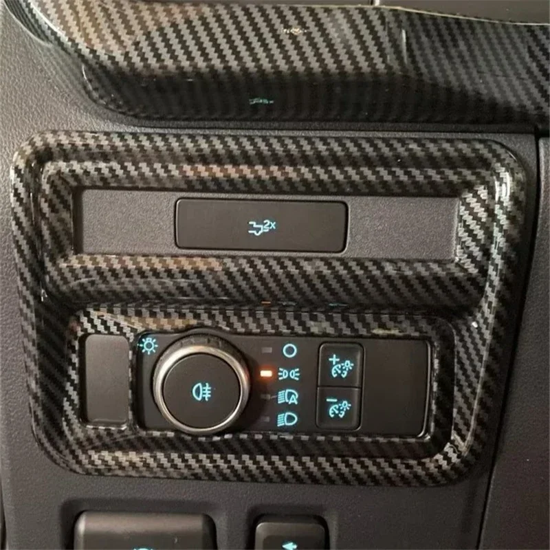 WELKINRY para Ford F150 P702 14ª Generación 2021-2026 Ford Lobo, Cubierta Decorativa para el Botón del Interruptor de Luz Delantera de la Consola Central del Automóvil