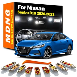 MDNG 9Pcs Accessories For Nissan Sentra B18 2020 2021 2022 2023 Car Bulbs LED Interior Reading Map Dome License Plate Light Kit