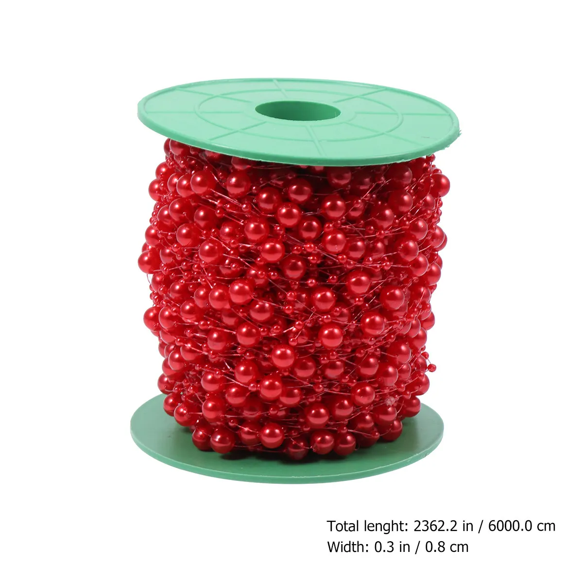 60M Roll Artificial Pearl Beaded Chain Imitation Pearls Fishing Line for Wedding Bouquet Floral Decoration DIY Jewelry