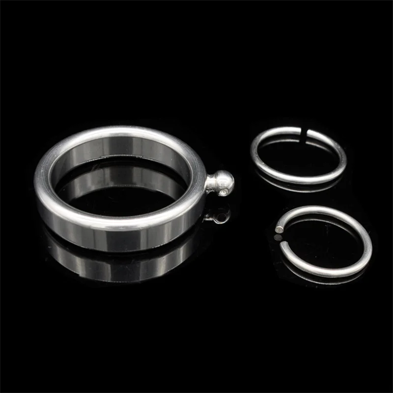 Metal Penis Ring Sex Toys for Men Male Delay Ejaculation Stainless Steel Cock Ring with Glans Stimulator Semen Lock BDSM