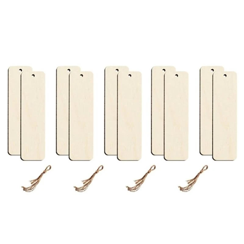 북마크를위한 미완성 목재 북마크 슬라이스 수제 아트 크래프트 그림