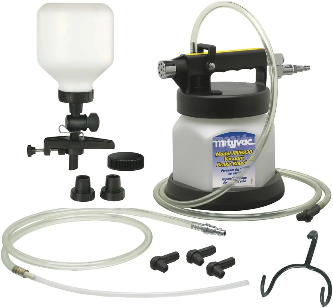 Mityvac Mv6835 Pneumatic Brake And Clutch Bleeding Kit With Clamp-On Refill, Air Operated, 1.9 Quart Reservoir, 2Qt Per Minute,