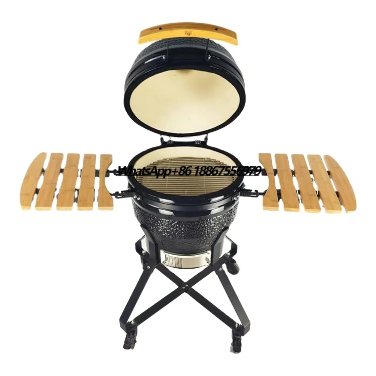 

KINSTONE Best Sellers 18 Inch Egg Shape Kamado Grill Using Charcoal for Garden Outdoor Cooking