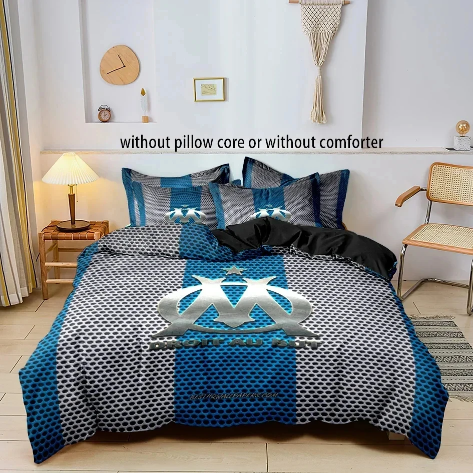 M-marseille Fashion Digital printed Bedding set for Adult and boys bedroom,Duvetcover&2pcs Pillowcase Double bed full size