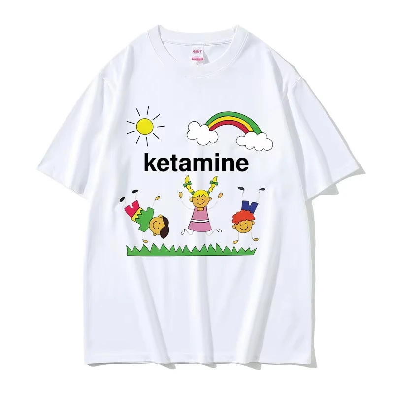 Ketamine Dancing Kids Dank Funny Meme T-shirt Men Women Fashion Casual Humor T-shirts Male Summer Cotton Short Sleeve T Shirt