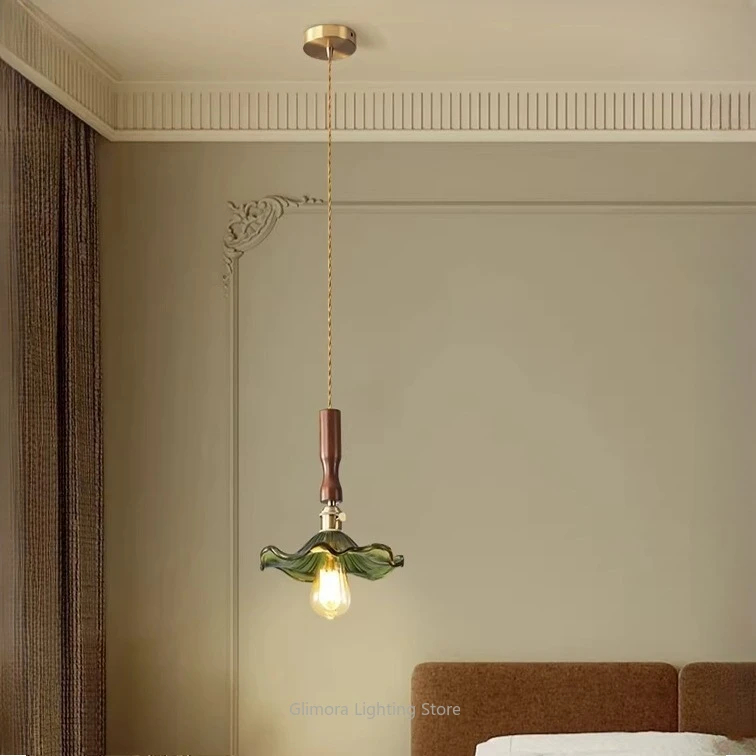 

Wabi-sabi Retro Glass Light, Creative Lotus Leaf Style, Glass & Metal, for e Decor LamGuesthouse Bar Dining Bedroom Café, Uniqup