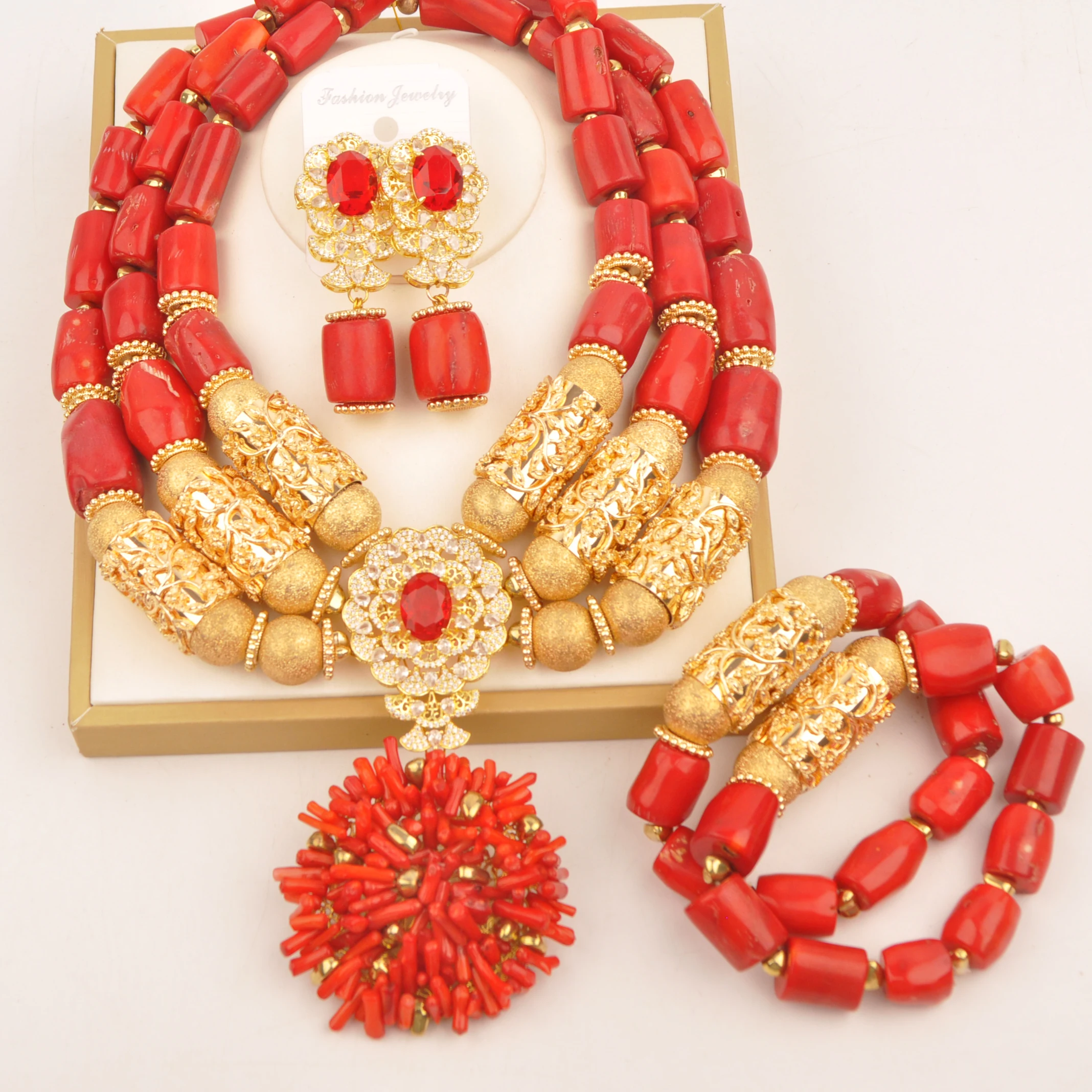 red-real-coral-necklace-nigerian-beads-jewelry-sets