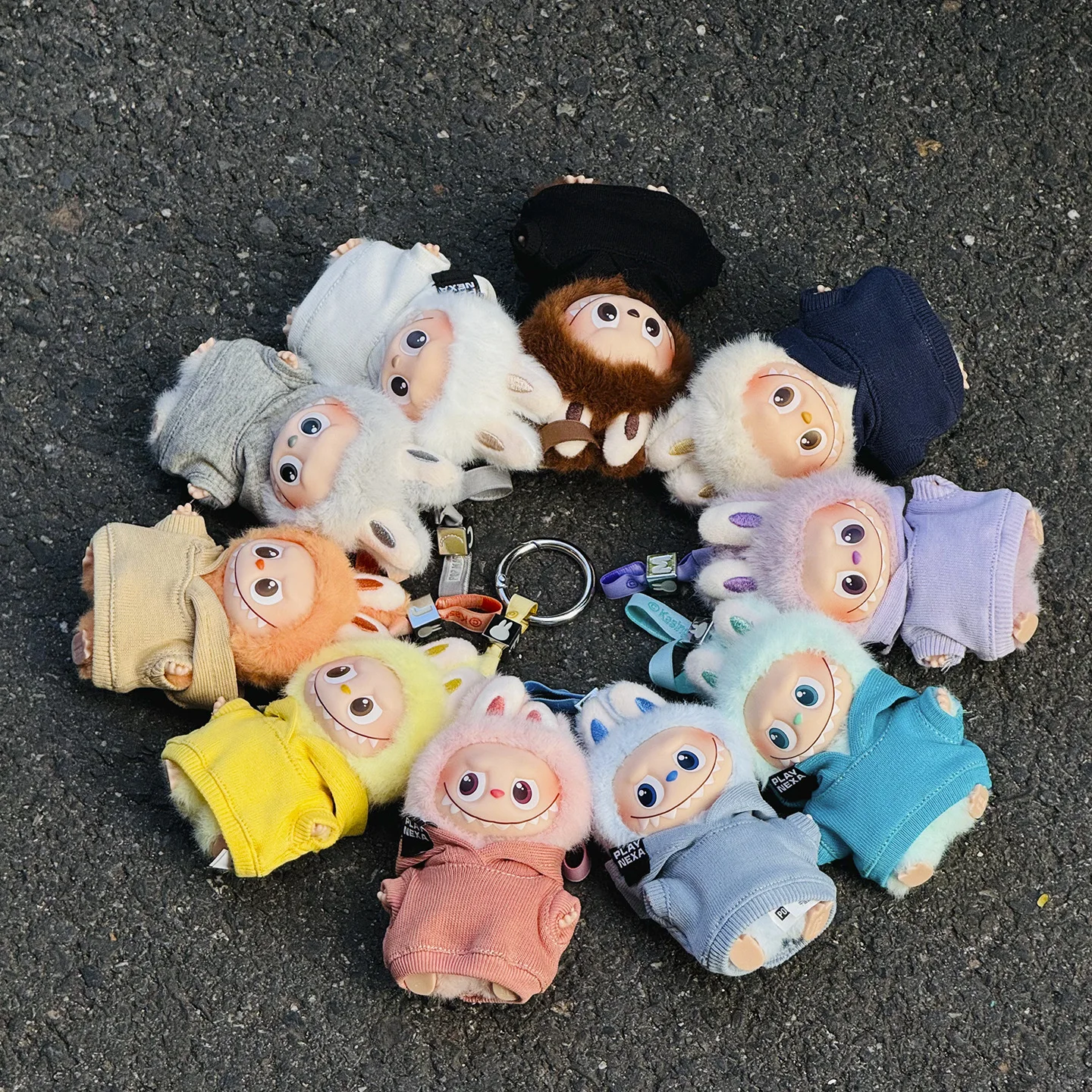 Pour poupée Labubu Macaron 10cm, couleur unie, Mini sweat à capuche, poupée originale Labubu 4.0, bricolage, Design, décoration, vêtements, accessoires mignons