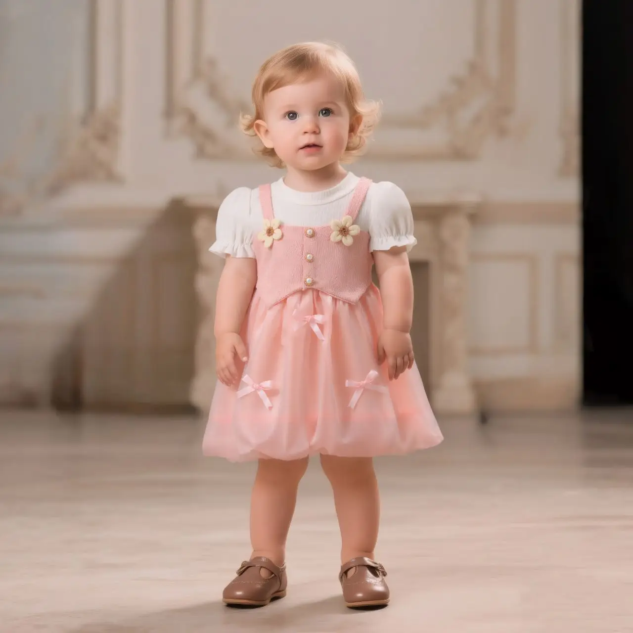 

Baby Girl Dress Summer Cotton Knitted Bow Mesh Flower Bubble Sleeves Baby Dresses Cute Casual Beach Girls' Clothing