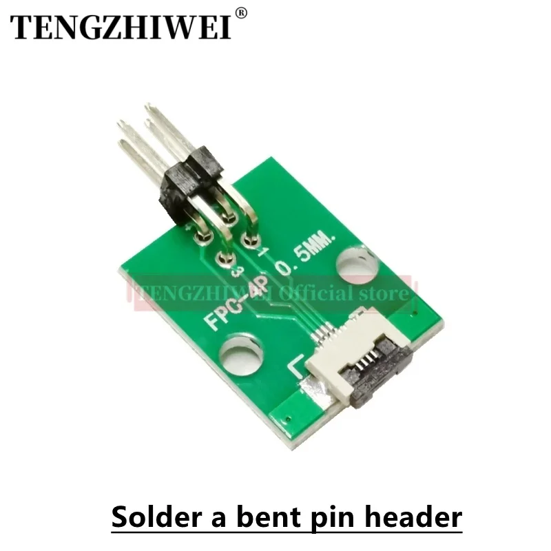 5PCS FFC/FPC adapter board 0.5MM-4P to 2.54MM welded 0.5MM-4P flip-top connector Welded straight and bent pin headers