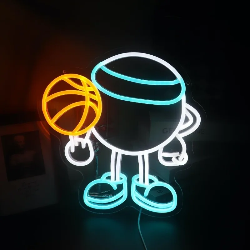 Basketball Spinning Finger Neon Sign,Basketball Neon Sign,kids Room Sports Room Playroom Wall Decoration,Christmas Birthday Gift