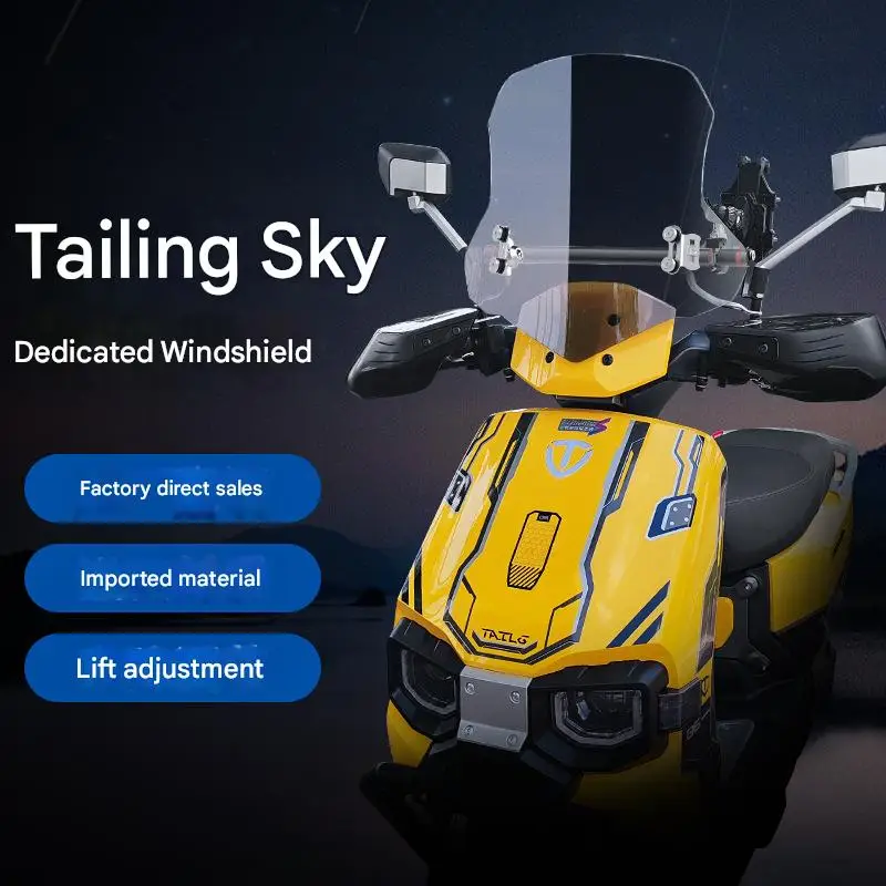 For Tailg Cangqiong Special, a retractable stainless steel frame for the windshield, with a transparent windscreen panel.