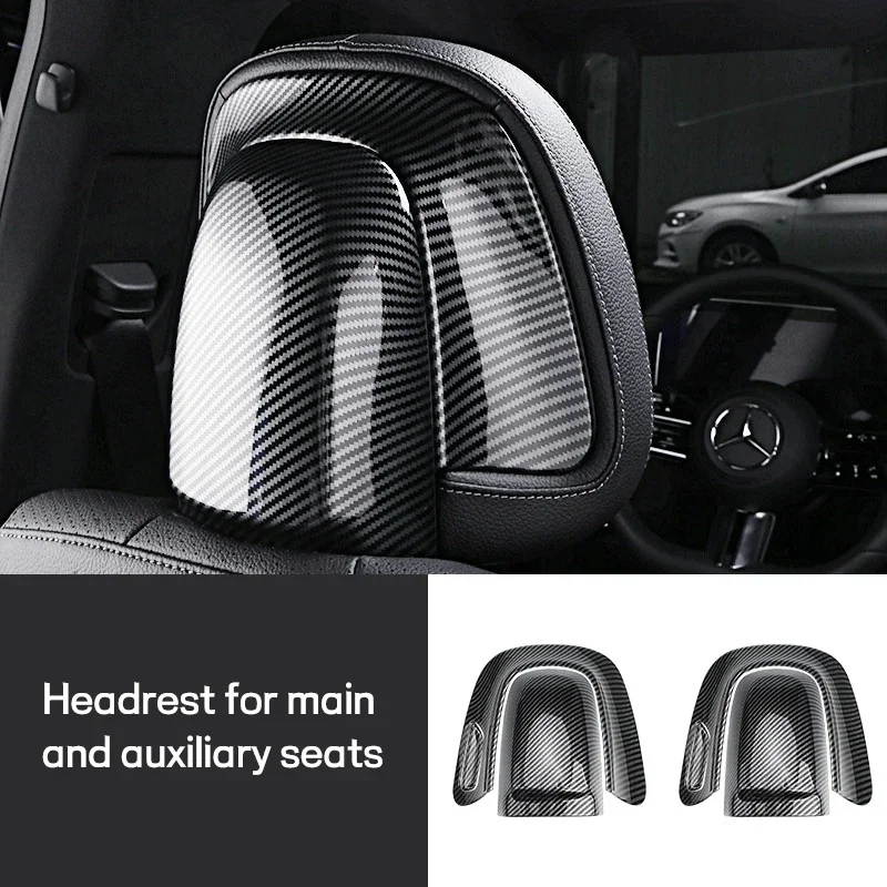 

New-Car Interior Carbon Fiber Seat Headrest Rear Adjustment Button Trim Cover For Mercedes-Benz C-Class W206 C260 2022 L+R