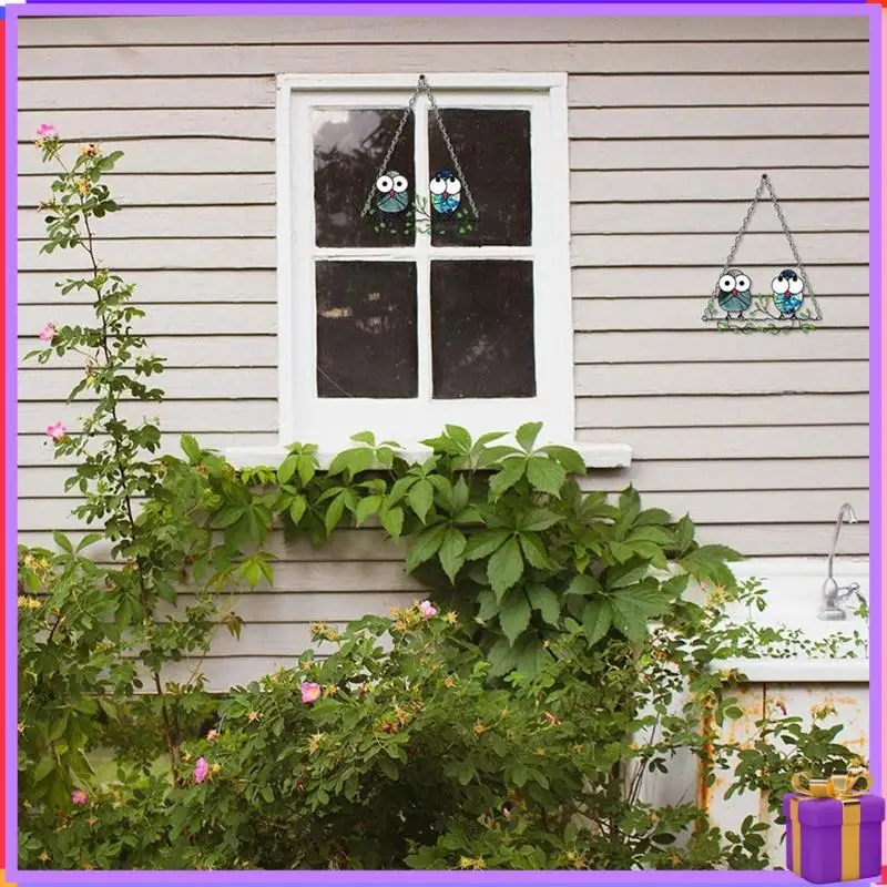 

Cute Cartoon Thwo Owl Pendant Color Owl Pendant Home Garden Decoration Door Hanging Decorations, A Durable Easy To Use
