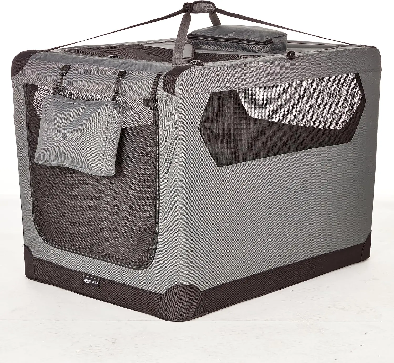 

Portable Soft Pet Dog Crate Carrier Kennel, 42x31x31 Inches, Grey - Foldable for Easy Storage