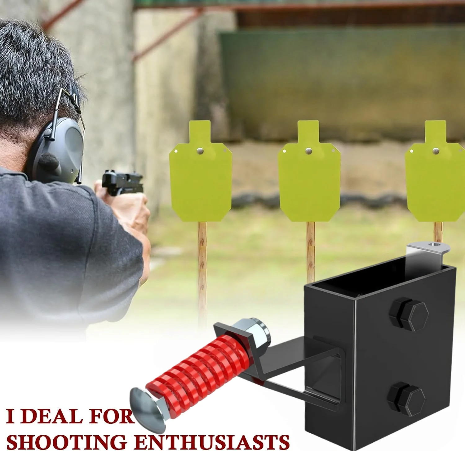 T Post Target Hanger for AR500 Shooting Targets Heavy Metal 2x4 Bracket Target Mount T-Post Hanger for 1/2