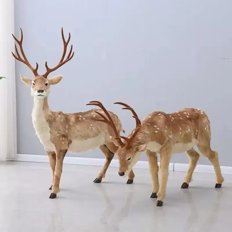 for Spotted Deer Animal Model Ornament Simulated Deer Figurine Christmas Home Decorations Living Room Shelf Desktop Display