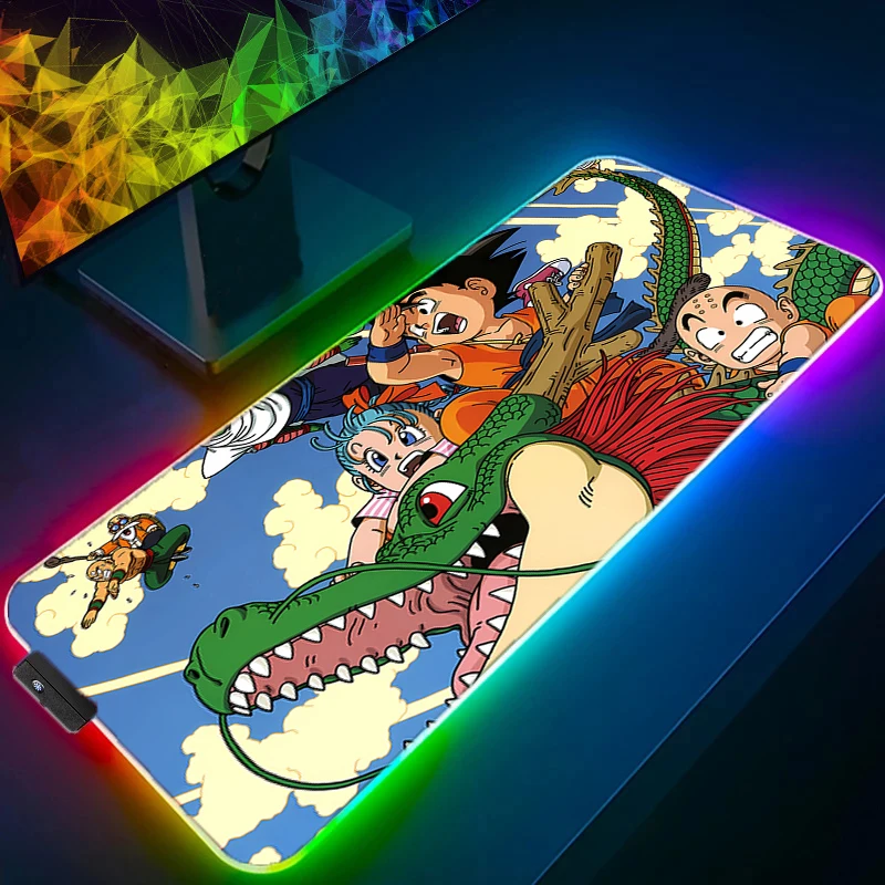 

RGB LED D-dragon B-ball Gaming Mouse Pad Anime Gamer Keyboard Pad Desk Mouse Mat Speed Rubber Cartoon Computer PC Mousepad