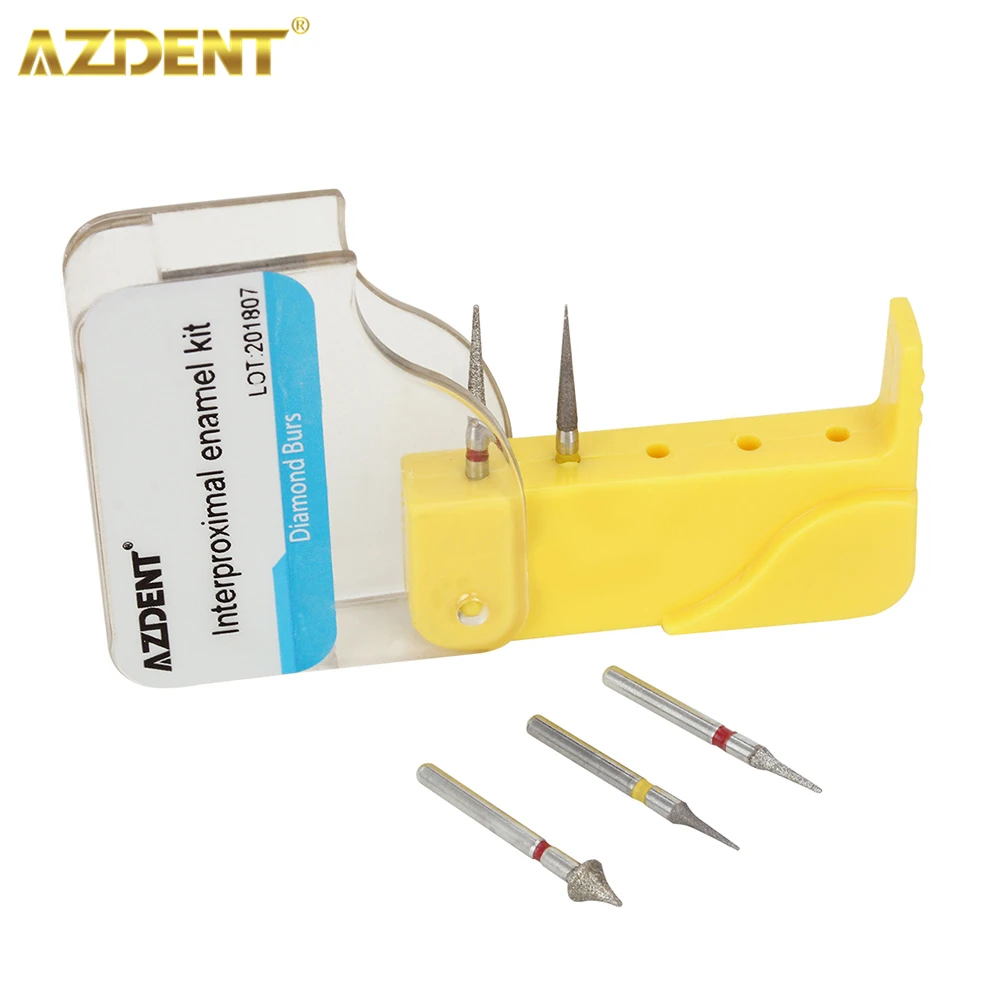 AZDENT-fresas de diamante Dental para ortodoncia, juego de reducción de esmalte interpróximo para corte de alta velocidad, pulido, 5 piezas/Kit