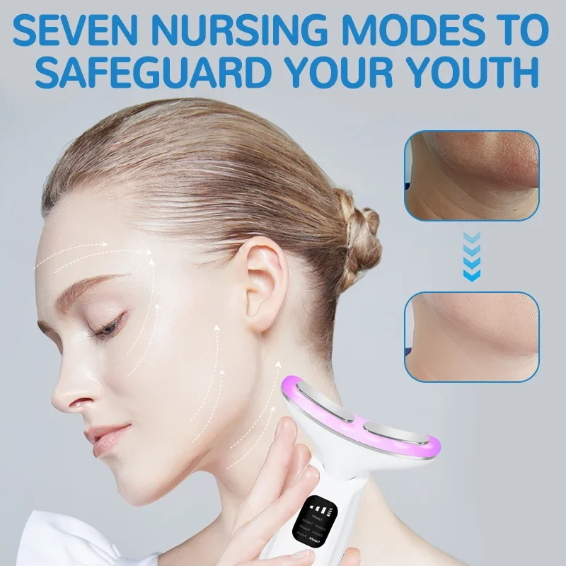 2025 Neck Beauty Device EMS Micro-current Light Firming Rejuvenating Skin lon Lmporter Facial Lifting Neck Lines Skin Care Tool