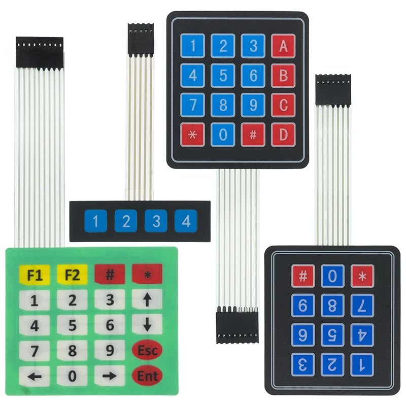AITEXM 4 12 16 20 Key Button Membrane Switch 1x4 3x4 4x4 4x5 Keys Matrix Array Keyboard Keypad Control Panel DIY Kit For Arduino