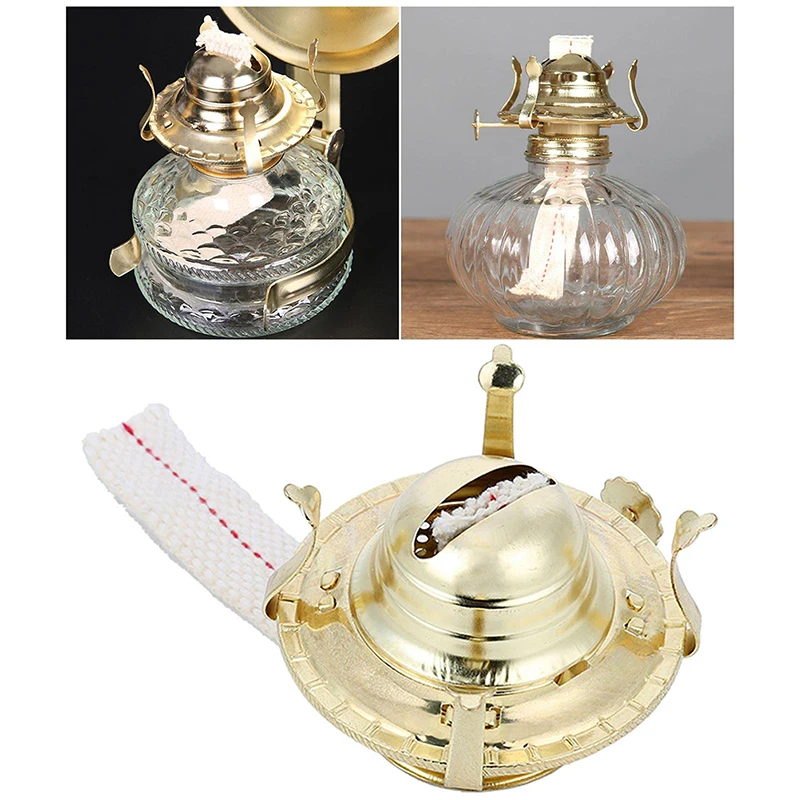 Lamp Oil Burner Kerosene Parts Antique Glass Oil Lamp Wicks Holder Burning Lamp Accessory