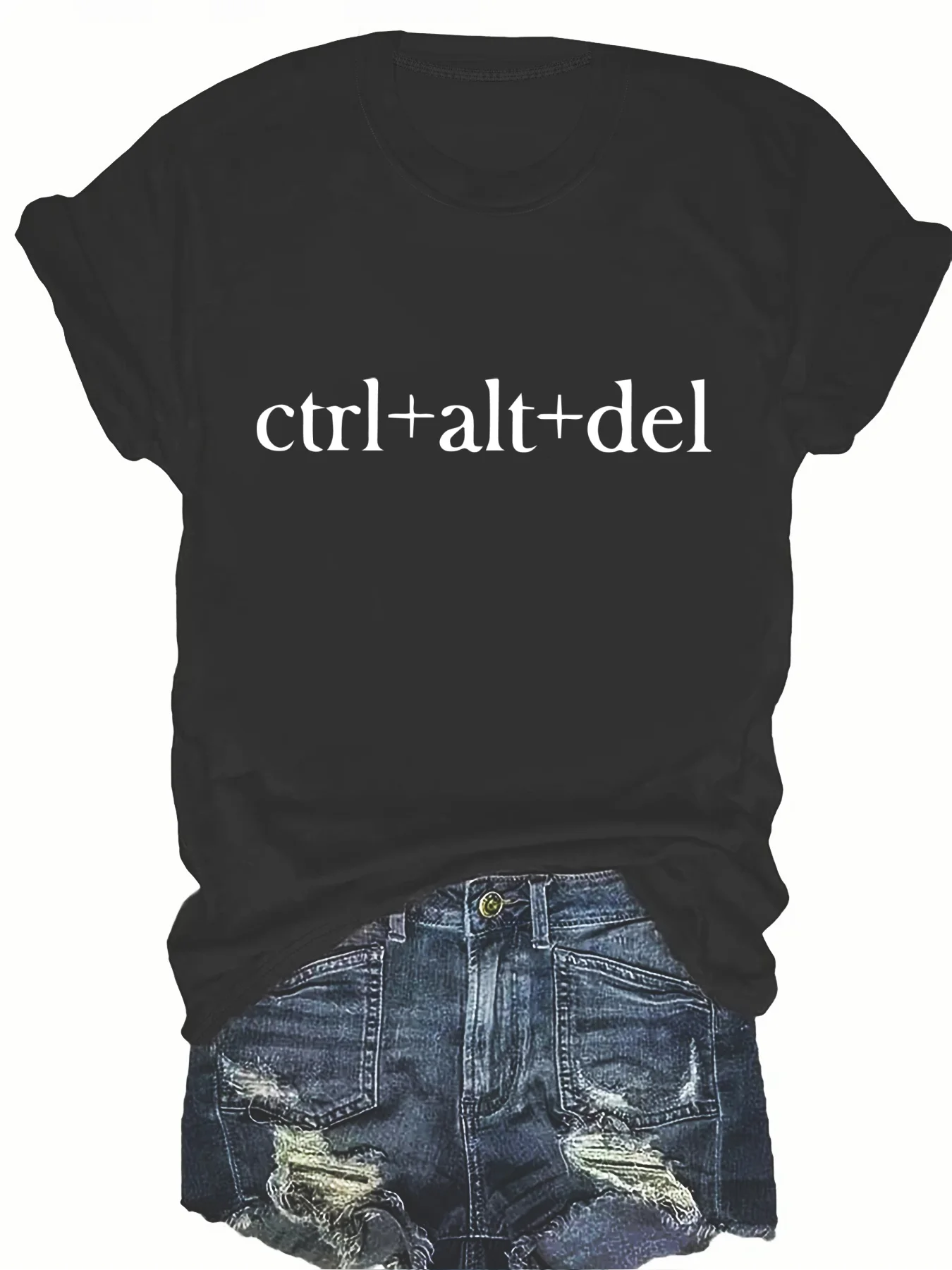 

Fashionable Letter Pattern Print round Neck Short Sleeve Top for Women Stylish Casual Graphic T-Shirt