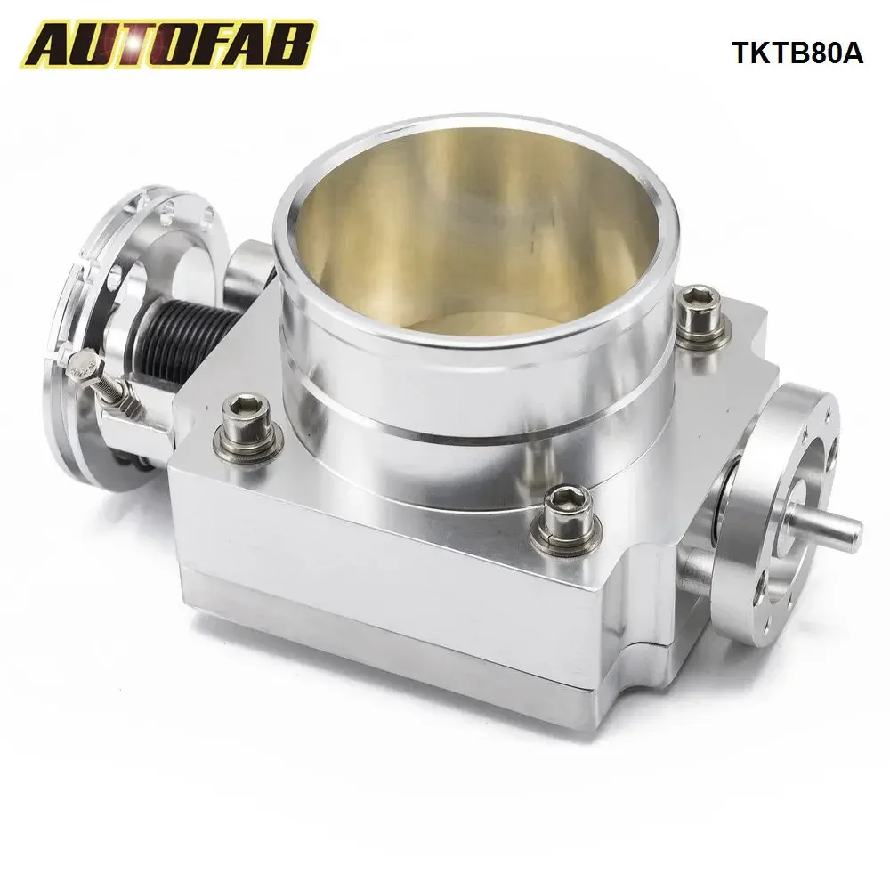 AUTOFAB Universal Aluminum 80MM Throttle Body Intake Manifold Dor RB25/2JZ/EVO 1-6/ Petrol 4.8/CRUSIER 4.5L-78mm*78mm TKTB80A