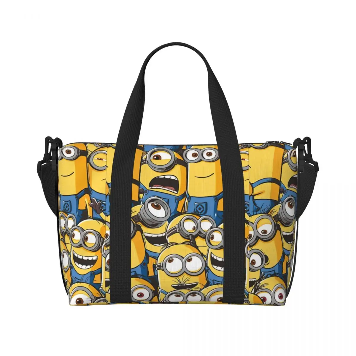 

Custom Yellow Man Tote Bag Women Large Capacity Funny Cartoon Gym Beach Travel Bags