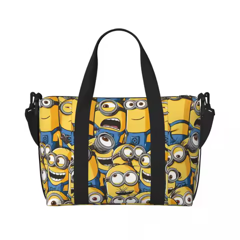 Custom Yellow Man Tote Bag Women Large Capacity Funny Cartoon Gym Beach Travel Bags