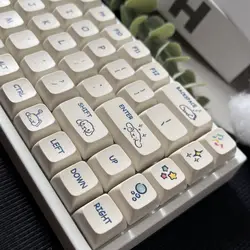 Cartoon Cute Sanrio Cinnamoroll Themed Keycaps 124-key PBT XDA Profiled Cartoon Themed Keycaps for MX Switch Mechanical Keyboard