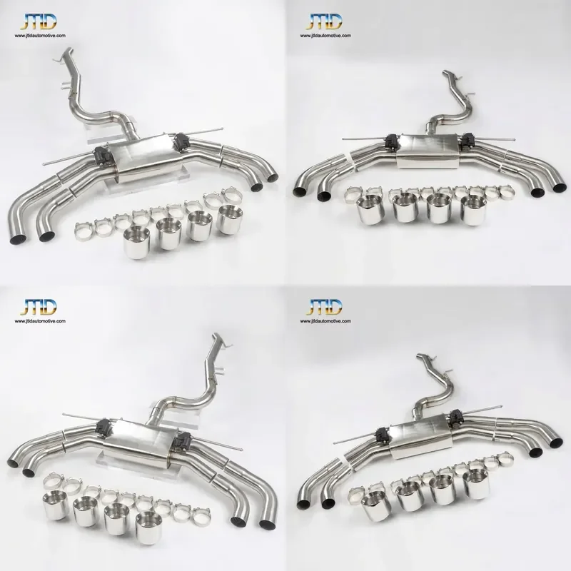 Rugged Stainless Steel Valvetronic Exhaust System for VW Golf 8R MK8 2.0T Smooth Pipe Design Quad Tip Hardware Kit