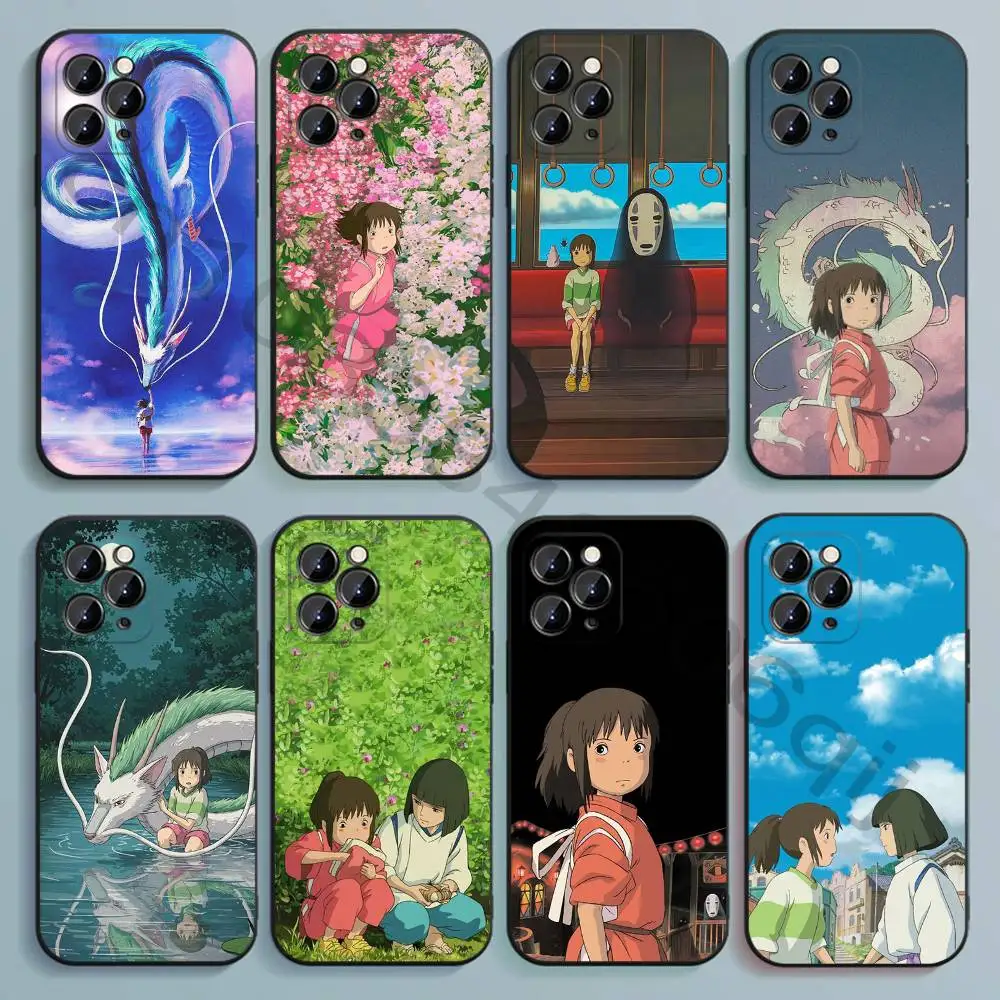 

C-chihiro Black Soft TPU Phone Case For iPhone 17 16 15 14 13 12 11 Pro Max Mini Plus E Shell Printed