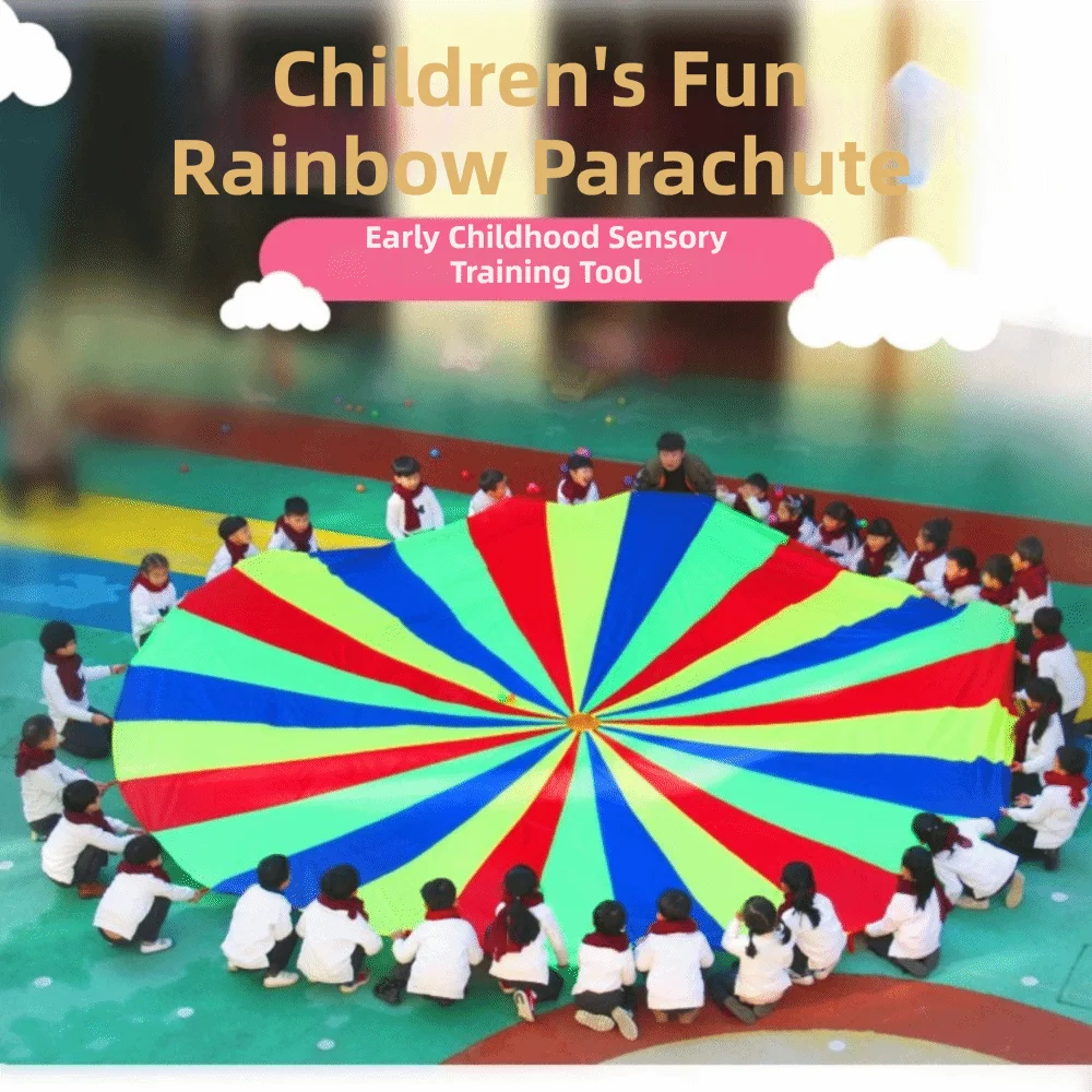 

Надувной парашют-коврик для прыжков «Радуга» (2-10 метров), разноцветный, для детских игр на улице