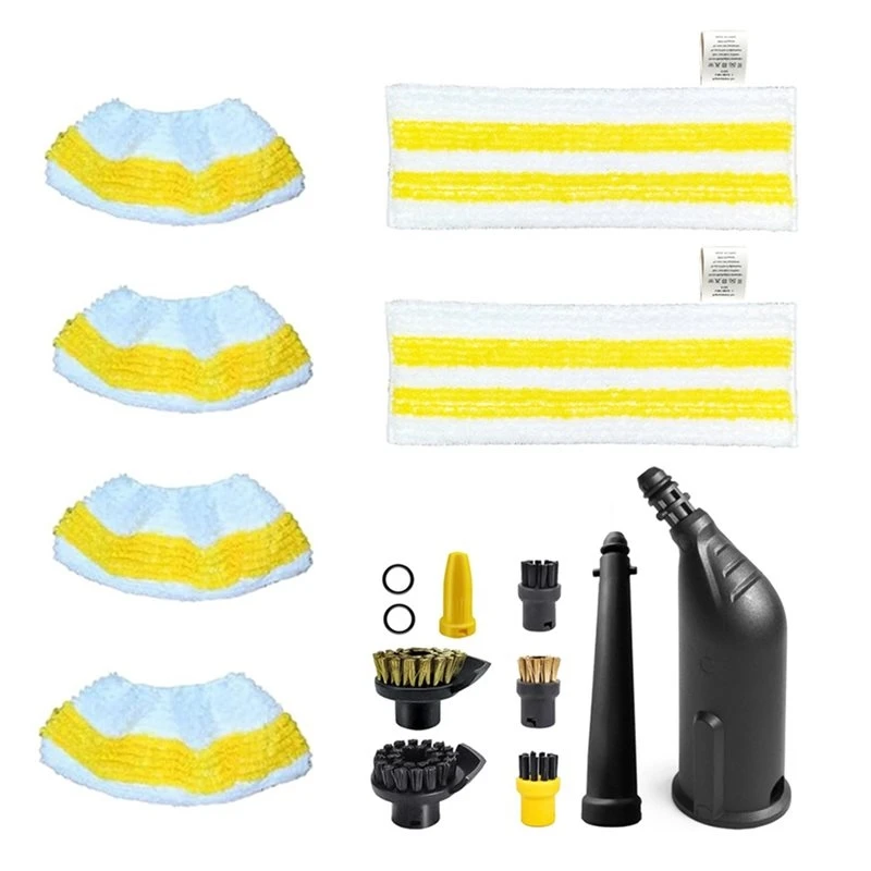 Kitchen Appliance For Karcher SC1 SC2 SC3 SC4 SC5 Compatible Steam Power Nozzle Mop Cloth Set Replacement Joint Brush Round