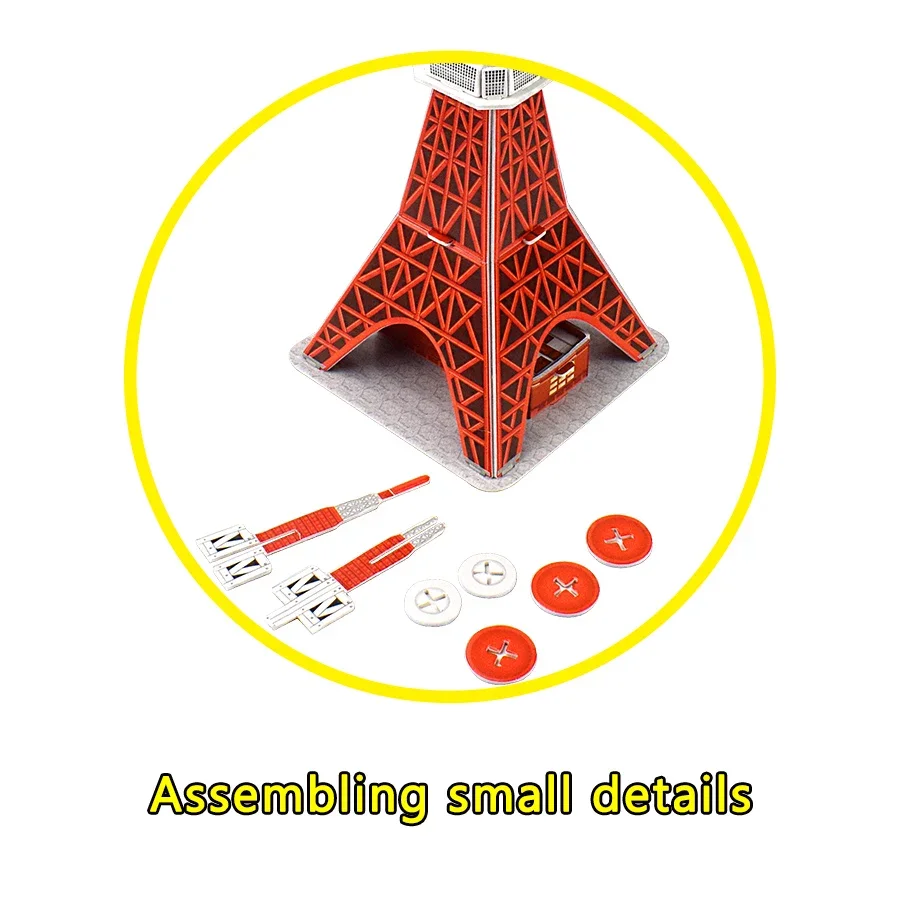 DIY Tokyo Tower 3D Puzzle Paper Assembled Building Model Toys for Children Game World Architecture Jigsaw Educational Toy Gifts